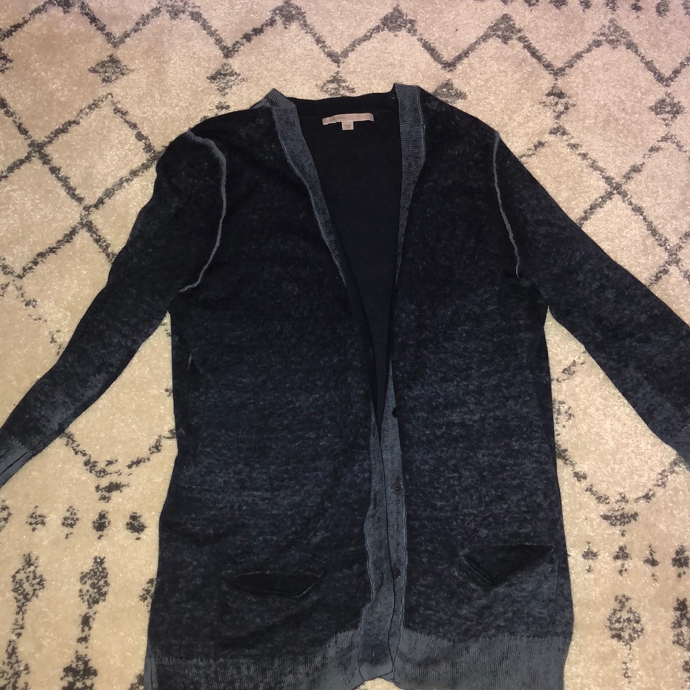Gap navy distressed cardigan